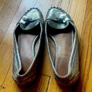 Kate Spade gold snake skin moccasin size 5
